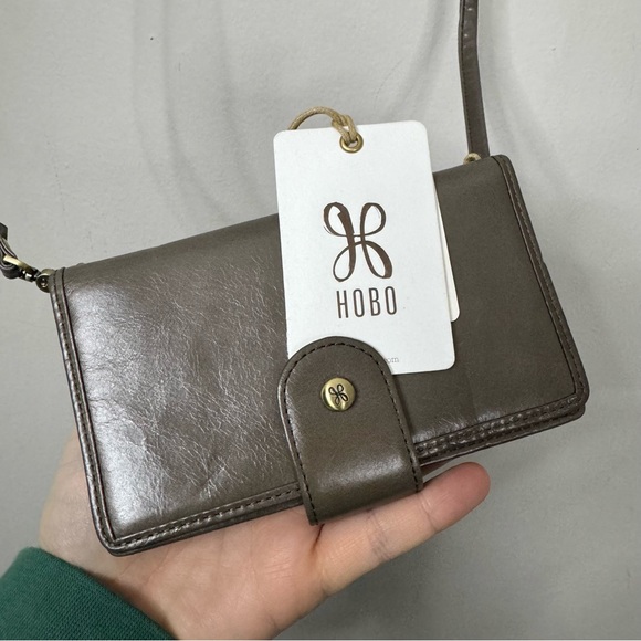 NWT Hobo International Apollo Leather Crossbody Mini Bag Phone Case Shadow - Picture 4 of 9